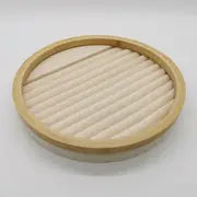 Elegant Jewelry Display Rack with Solid Wood Flannel Storage