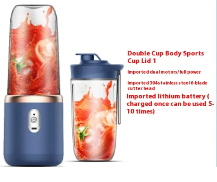Portable USB Rechargeable Blender – 6-Blade Mini Smoothie & Juice Cup (400mL)
