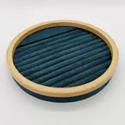 Elegant Jewelry Display Rack with Solid Wood Flannel Storage